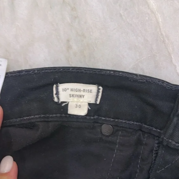 Madewell Jeans 30 10" High Rise Skinny in Black Zip Fly - Picture 10 of 15
